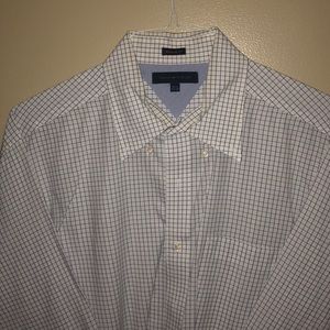 Blue Plaid Tommy Hilfiger Button Down Sz 16.5 Mens